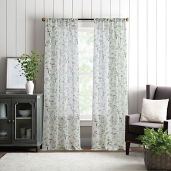 Martha Stewart 2 pc Kensington Garden Print Poletop Curtain Panel Set