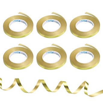 6 pc Curling Ribbon Crimped Balloon String Shiny Metallic 3/16 inch 11 Yards for Party Decoration