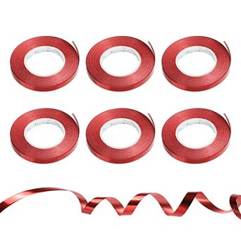 6 pc Curling Ribbon Crimped Balloon String Shiny Metallic 3/16 inch 11 Yards for Party Decoration