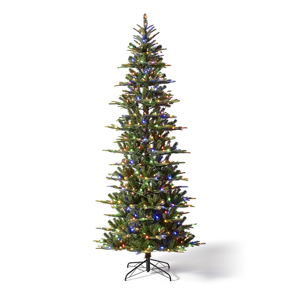 Glitzhome 9ft Pre-lit Green Fir Remote Artificial Christmas Tree