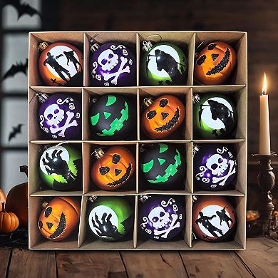 The Face of Spooky Horror 16 Piece Ornament Shatterproof Bundle Set