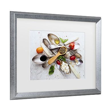 Aleksandrova Karina Spoons And Salad Matted Framed Wall Art
