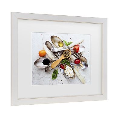 Aleksandrova Karina Spoons And Salad Matted Framed Wall Art