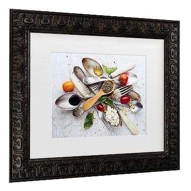 Aleksandrova Karina Spoons And Salad Matted Framed Wall Art