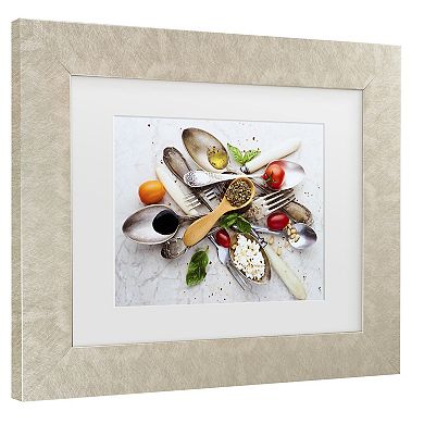 Aleksandrova Karina Spoons And Salad Matted Framed Wall Art
