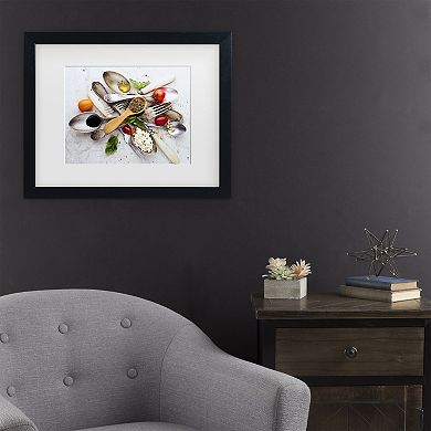 Aleksandrova Karina Spoons And Salad Matted Framed Wall Art