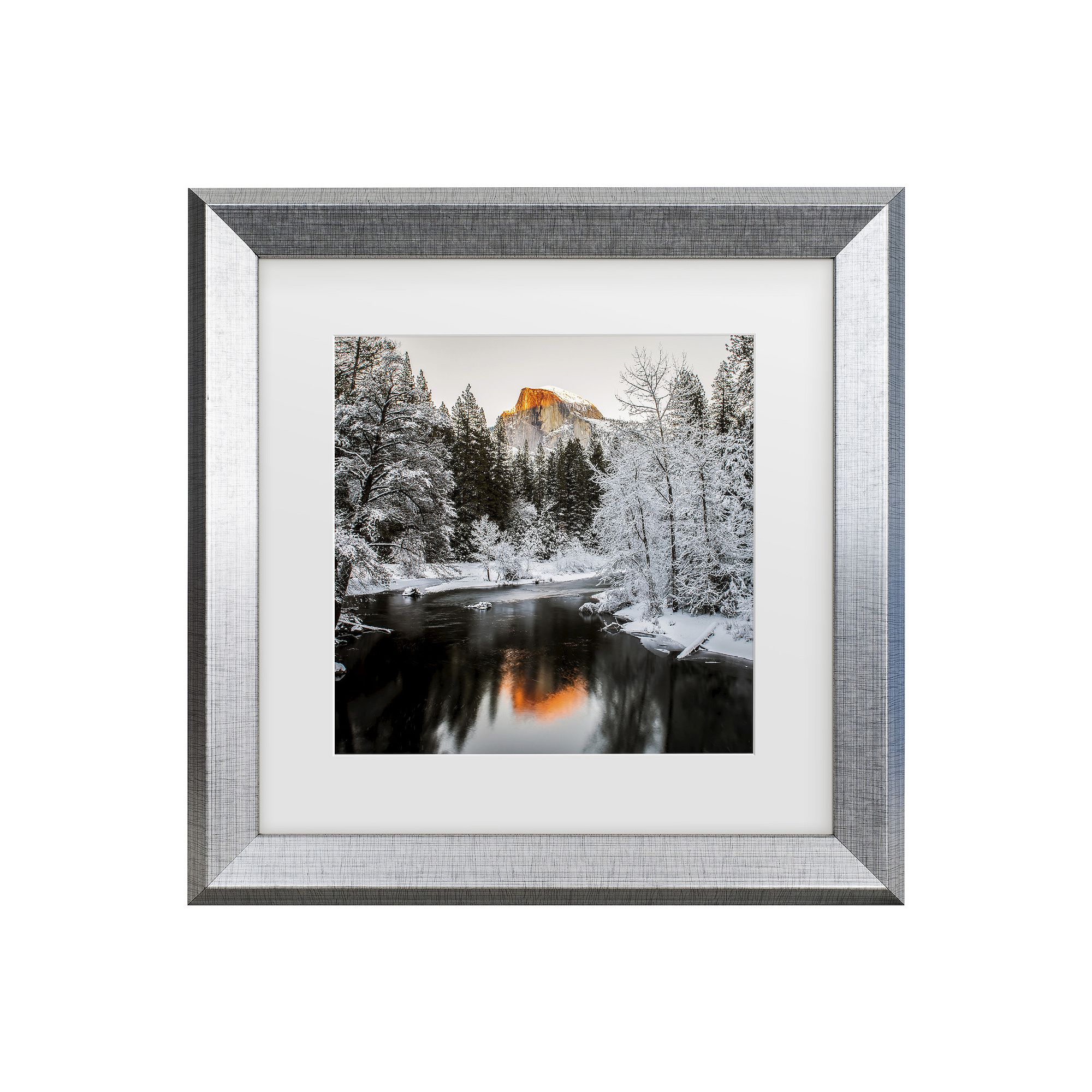 David H Yang The Last Sunshine Matted Framed Wall Art, Silver