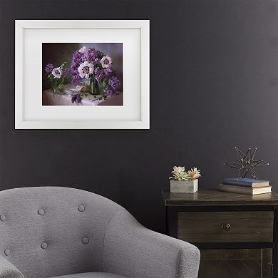 Tatyana Skorokhod Still Life With Lilac And Peonies Matted Framed Wall Art
