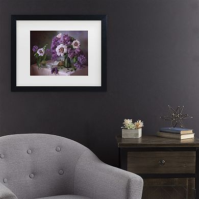 Tatyana Skorokhod Still Life With Lilac And Peonies Matted Framed Wall Art