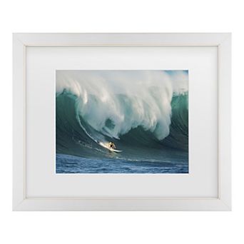 Trademark Fine Art Riding A Crashing Wave Matted Framed Wall Art