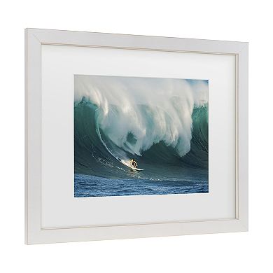 Trademark Fine Art Riding A Crashing Wave Matted Framed Wall Art