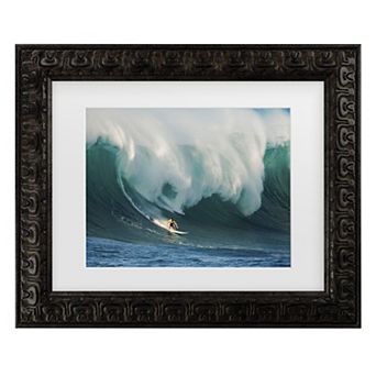 Trademark Fine Art Riding A Crashing Wave Matted Framed Wall Art
