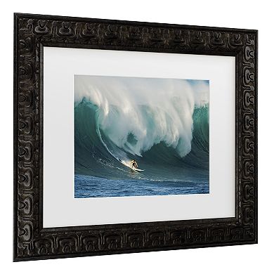 Trademark Fine Art Riding A Crashing Wave Matted Framed Wall Art