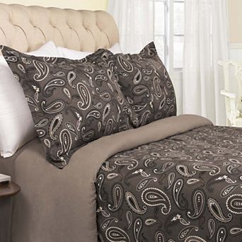 SUPERIOR Floral Paisley Flannel Cotton Duvet Cover Set