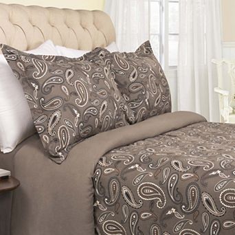SUPERIOR Floral Paisley Flannel Cotton Duvet Cover Set