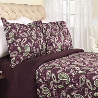 SUPERIOR Floral Paisley Flannel Cotton Duvet Cover Set