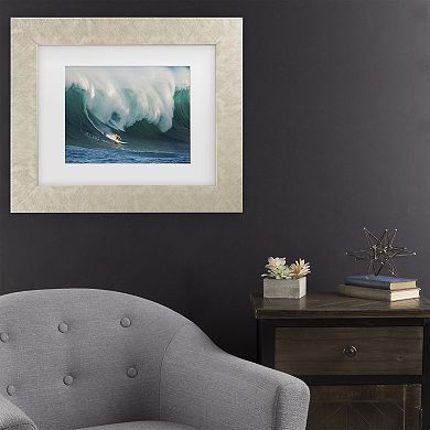 Trademark Fine Art Riding A Crashing Wave Matted Framed Wall Art