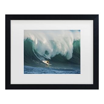 Trademark Fine Art Riding A Crashing Wave Matted Framed Wall Art