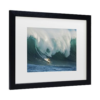 Trademark Fine Art Riding A Crashing Wave Matted Framed Wall Art
