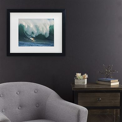 Trademark Fine Art Riding A Crashing Wave Matted Framed Wall Art