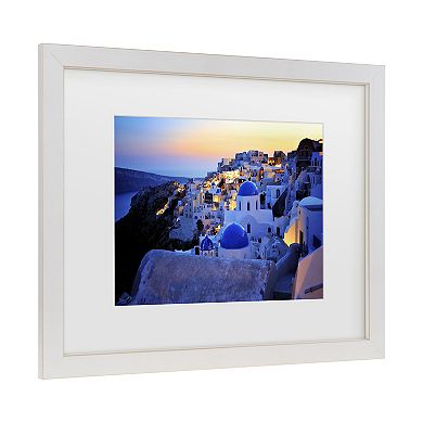 Trademark Fine Art Santorini Island, Greece Matted Framed Wall Art