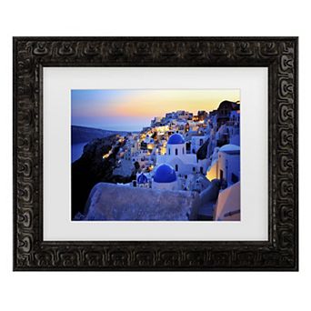Trademark Fine Art Santorini Island, Greece Matted Framed Wall Art