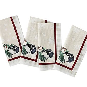 Avanti Country Snowman 4-Pack Dinner Napkins Set