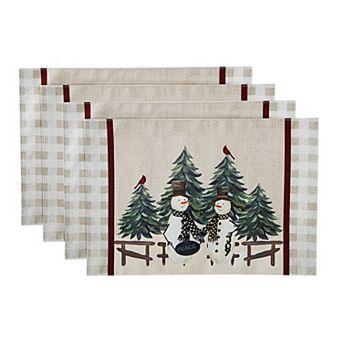 Avanti Country Snowman Placemats 4 pk Set