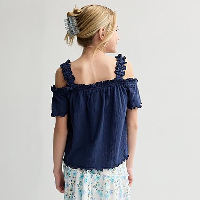 Girls 6-20 SO® Cold Shoulder Top in Regular & Plus Size