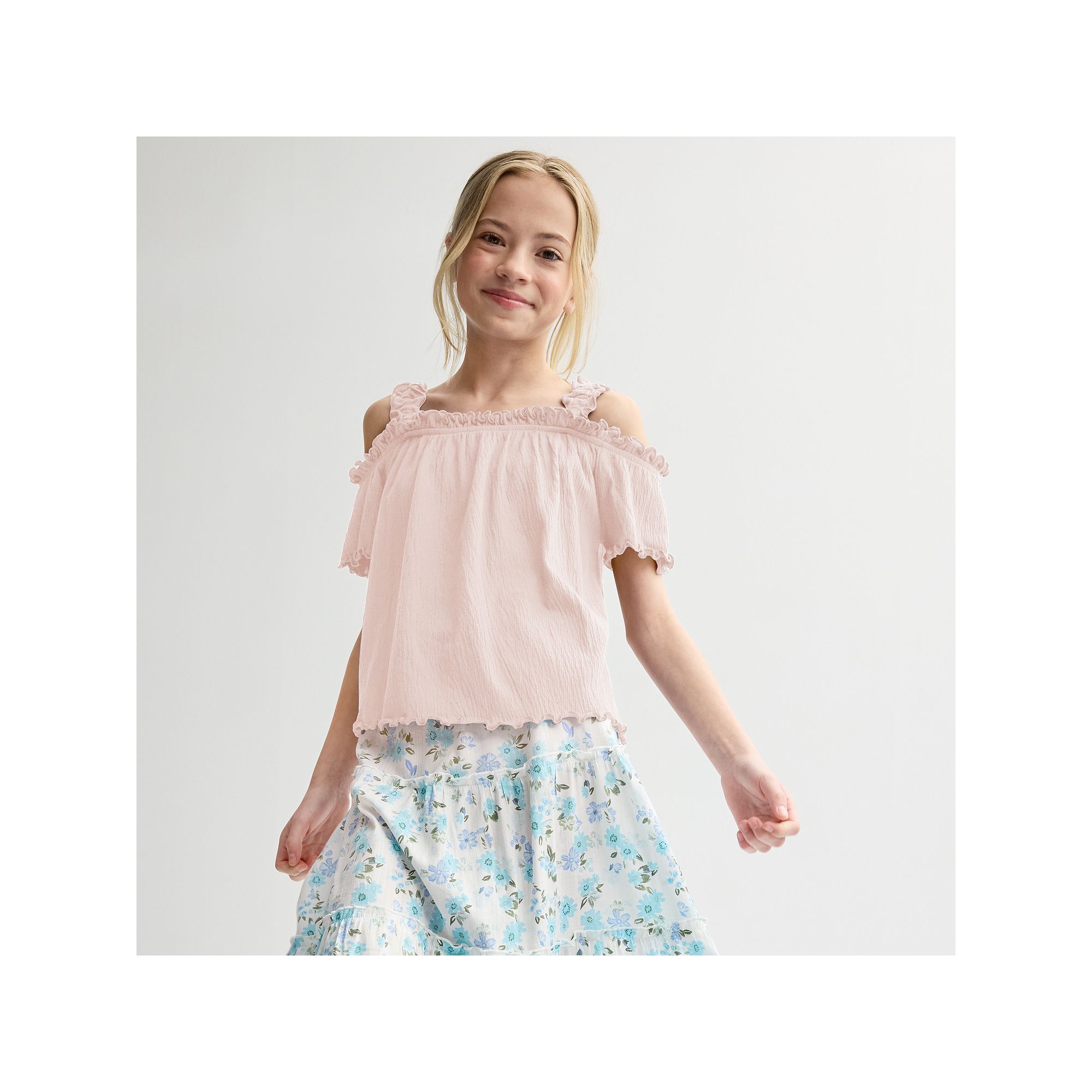 Girls 6-20 SO® Cold Shoulder Top in Regular & Plus Size, Girls, Size: Lar