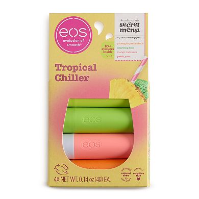 eos Tropical Chiller Stick Lip Balm 4-pk.