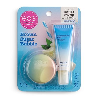 eos Brown Sugar Bubble Scrub & Marshmallow Fluff Super Balm Set