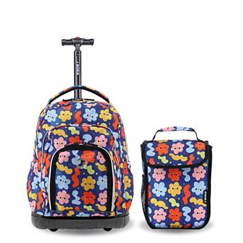 J World Lollipop Kids 2 pc Rolling Backpack & Lunch Bag Set