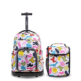 J World Lollipop Kids 2 pc Rolling Backpack & Lunch Bag Set