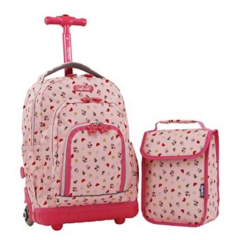 J World Lollipop Kids 2 pc Rolling Backpack & Lunch Bag Set