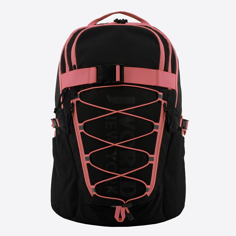 J World Stride Laptop Travel Backpack, Black Pink