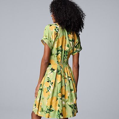 Petite Simply Vera Vera Wang Wrap Tie-Front Dress