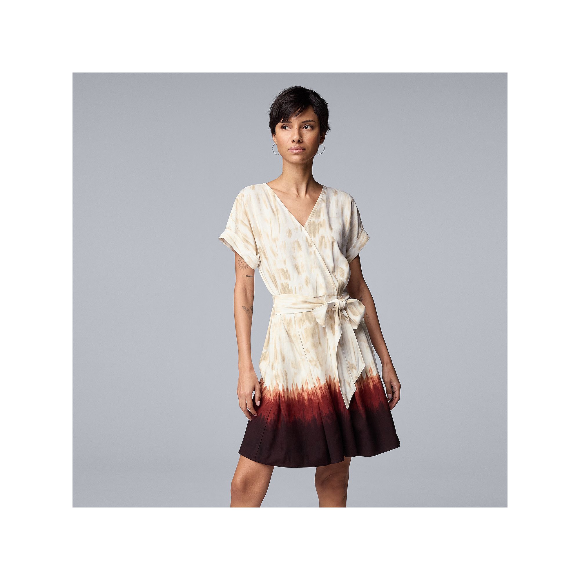 Petite Simply Vera Vera Wang Wrap Tie-Front Dress, Womens, Size: XL Petite
