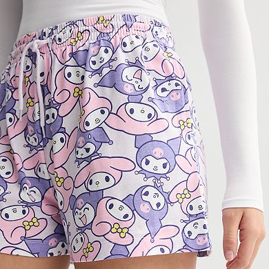 Juniors' Kuromi All Over Print Jersey Shorts