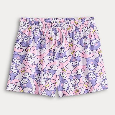 Juniors' Kuromi All Over Print Jersey Shorts