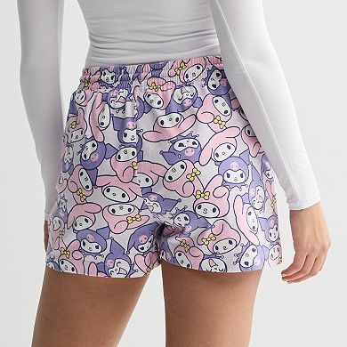 Juniors' Kuromi All Over Print Jersey Shorts