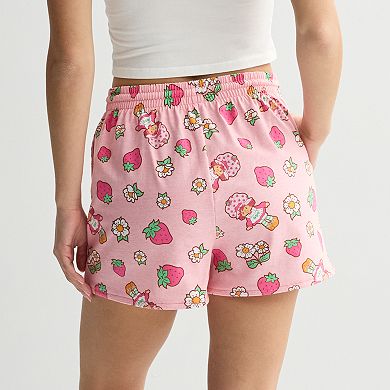 Juniors' Strawberry Shortcake All Over Print Jersey Shorts