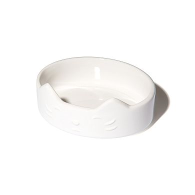 Kitty City White Cat Face Pet Bowl