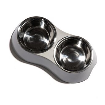 Kitty City Gray Stainless Steel Double Diner Pet Bowl