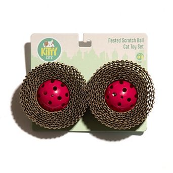 Kitty City Pink Nested Scratch Ball Cat Toy 2 Pack