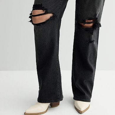 Juniors' Plus Size SO High-Rise 90s Bootcut Jeans
