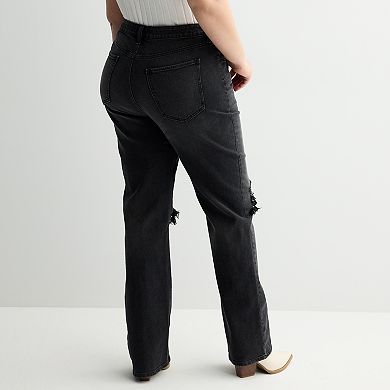 Juniors' Plus Size SO High-Rise 90s Bootcut Jeans