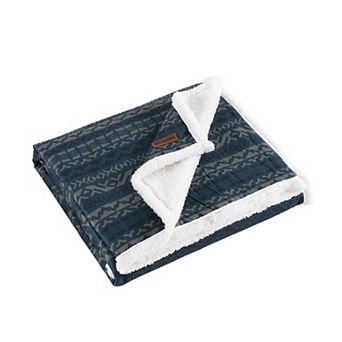 Columbia Flannel Faux Sherpa Reversible Throw Blanket