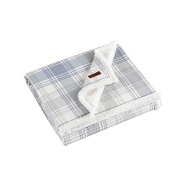 Columbia Flannel Faux Sherpa Reversible Throw Blanket