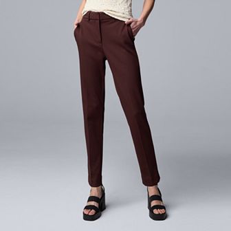 Women's Simply Vera Vera Wang Stretch Knit High Rise Ankle Trouser Pants